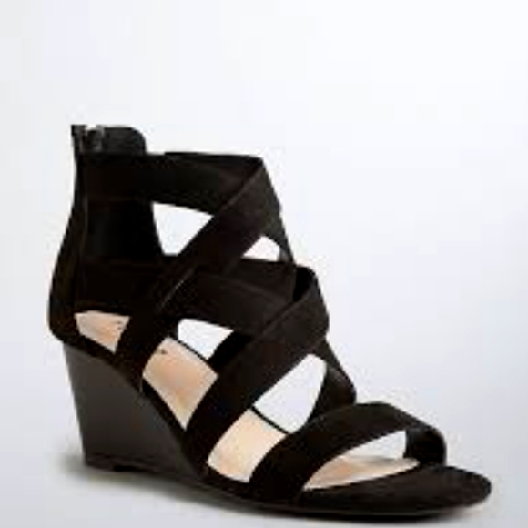 torrid Shoes - TORRID BLACK STRAPPY MINI WEDGES WIDE WIDTH